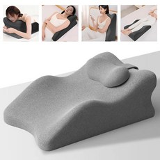 루무 다리베개 다기능 베개 패드 다리 올림 쿠션 다기능 엎드려 자는 베개 발돋움 핸드폰놀이, 연 그레이, 1개