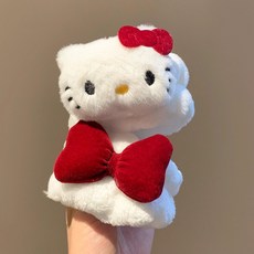 헬로키티 빨간 리본 퍼 손목밴드 세안용 방수 흡수 손목 보호대, 레드