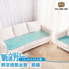 【日本旭川】AIRFIT瞬涼透氣涼感坐墊-銀韻款 空氣纖維辦公室透氣減壓坐墊