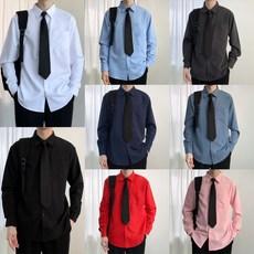 팔레트 각카라 포켓 남자 긴팔 셔츠 넥타이 교복세트