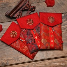 結婚慶紅包婚禮中國風布藝萬元紅包袋結婚女方改口紅包婚慶利是封, 1個, 橫版紅色大吉大利（可裝2萬））,布藝萬元紅包