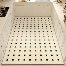 트렌디고 잘라쓰는 주방매트 특대형 pvc 두꺼운 대형 주방 발매트 방수 미끄럼방지 5mm 쿠션, B블랙도트, 1개