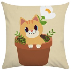 북유럽 고양이 도파민 카툰 일러스트 양면소파쿠션 솜포함 행운 행복 가정화목 기운상승 복 기원 탈부착 세탁가능 포근 촉감 홈데코 거실 민박 차량 사무실 허리지지 집들이 선물용, 40 x 40CM (솜포함 양면쿠션), 외국 북유럽 고양이-15