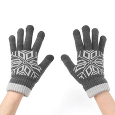 눈꽃 스마트폰 터치 니트장갑 겨울장갑 (그레이)