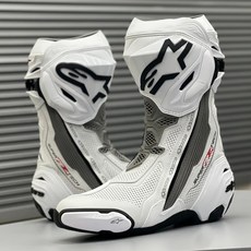 『萊德曼騎士』Alpinestars A星 SuperTech R 全白 頂規競技長靴 限量款, 41, 41