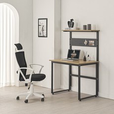 유코스 스카이 E0등급 홈오피스 데스크 컴퓨터 책상 공부 테이블, 스카이 선반 타공보드 데스크, 블랙오크