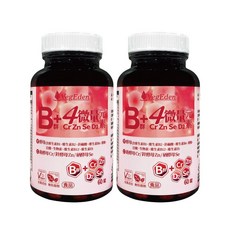 VegEden 酵母B群 4微量元素錠 鋅 硒 鉻 D2 英國全素協會認證, 1個, 2罐組
