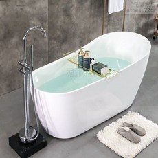 家用成人亞克力獨立式浴缸，1.4567米小戶型民宿酒店貴妃浴缸，成人泡澡桶，舒適浴室享受, 1個, 空缸,約1.4米