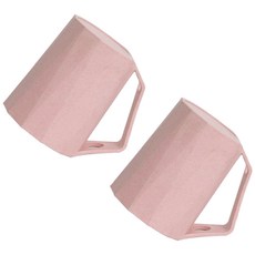 거꾸로 칫솔꽂이 스탠드 파스텔 사선 양치컵, 베이비핑크, 2개