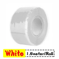 자체 접착 실리콘 테이프 방수 전기 배관 절연 자동차 와이어 호스, 01 2.5cm, 01 1Roll, 01 White-1.5 meter