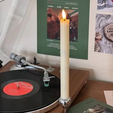 이이공브이샵 롱 테이퍼 리모컨 전자양초 LED캔들, 베이지1P