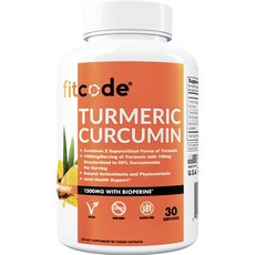 Fitcode 薑黃薑黃素素食膠囊, 1個, 30錠