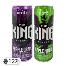 핫식스 더킹 퍼플 그레이프 & 애플홀릭 에너지음료, 12개입, 355ml