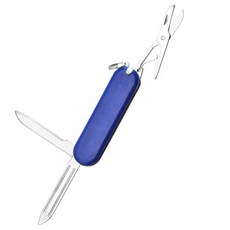 6pcs 4 In 1 멀티툴 접이식 클리퍼 가위 칼 키체인 스테인레스 스틸 다기능 휴대용 캠핑 도구, 파란색