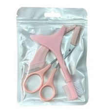 빗달린 눈썹가위세트 3종, 1개, 핑크 072870DC