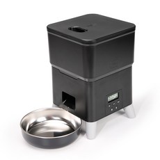 中性英文寵物智能餵食器2L狗狗投食機定時貓糧投喂器記憶功能, 1個, 2L高腳方形黑色-按鍵款:無適配器, 1L
