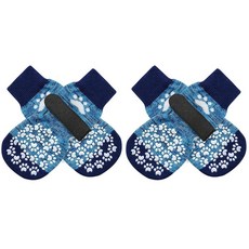 EXPAWLORER 발을 핥는 것을 방지하는 미끄럼 방지 강아지 양말 뜨거운 도로를 위한 강아지 신발 소형 중형 대형견을 위한 강아지 부츠 견목 바닥용 트랙션 컨트롤, 블루