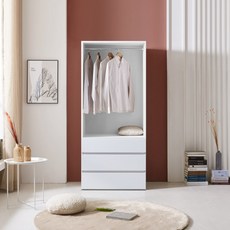 솜씨방가구 E0 루이 미니 오픈장 시스템 800 서랍옷장, 800 오픈 서랍옷장, 화이트