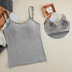 베이직 볼륨캡 내장 골지 나시 일체형볼륨패드 브라탑