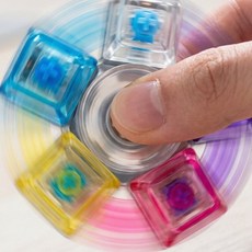 키캡 스피너 LED 키보드 피젯 토이 손가락 장난감 책상 5구, 1개