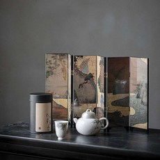 접이식 병풍 인테리어 미니 장식품 명절 차례상 선물세트 스크린 소품, 한궁 봄 아침