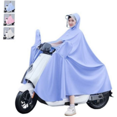 오토바이 우비 라이딩 전동 남성 오토바이 레인코트 비옷 자전거 장마철 모자 방수 전신 투명 장마 배달, 4XL, 베이지