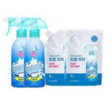 코튼풋 발을씻자 풋샴푸 쿨링 본품 385ml 2개+쿨링 리필 500ml 2개 온더바디, 1