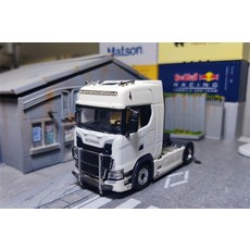 프라모델 키덜트 트럭 트레일러 운송 차량 포함 다이캐스트 모델 자동차, 하얀, 1개