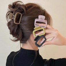 나엘 무광 사각 헤어집게핀 4종세트