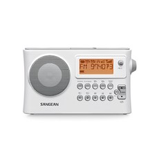 SANGEAN 山進 雙波段 USB數位式時鐘收音機, 白色, PR-D14USB