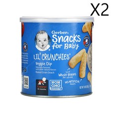거버 Lil' Crunchies 8개월 이상 (1.48oz), 채소딥, 42g, 2개