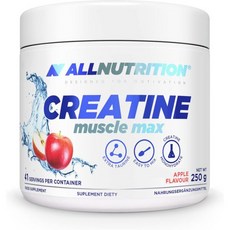 ALLNUTRITION 올뉴트리션 크레아틴 머슬 맥스 건강보조식품 - 타우린 함유 모노하이드레이트 성능 향상 및 근육 형성 무첨가 설탕 인스턴트 파우더 250g 콜라, Apple, 1개