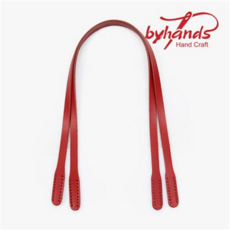 내추럴 민무늬 통가죽 숄더용 가죽핸들 2종 (58cm), 1개, 통가죽핸들-레드