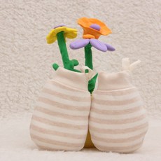 現貨《嬰兒用品B9F】抽繩可調節天然彩棉護手防抓手套，新生兒防抓臉純棉手套，螺紋包袖嬰幼兒保暖手套