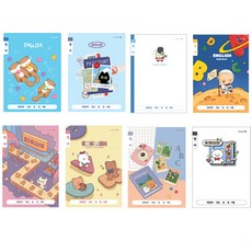 모닝글로리 초등 영어노트 넓은칸 10줄 초등영어 초등노트 낱권, A(블루계열)