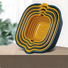 Siemzon 주방 물빠짐 바구니 8종 세트, 1세트, 푸른