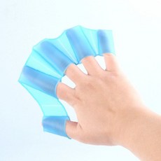 수영 훈련 핑거 패들 물놀이 보조장비 헬스 근력운동 실리콘 블루 2p 대형 수중, 상세페이지 참조
