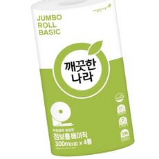 점보롤티슈 2겹 베이직 관공서 병원 95x300m 4롤1백 OC_0206TC