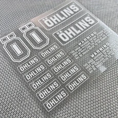 호환 Ohlins 서스펜션 쇼커 댐퍼 오토바이 데칼 - 향상된 성능을 경고 라벨이 있는 투명 접착 스티커, 01 China Mainland, 02 하얀색