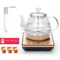 전기 전자동 포트 양수식 전통차 차탕기 급수, 골드-찻잔, 기본 색상