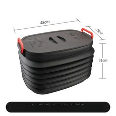 휴대용 자바라 물통 물병 핸드형 직사각 버킷 생수, 1개, 37L-블랙뚜껑형(무게 1.3KG)