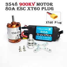 Hobbyocean RC D3542 브러시리스 아웃 러너 모터 1100KV 790KV 1250KV 80A ESC 항공기 비행기 멀티 콥터, 02 3548 900KV 80A