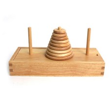 초등학생 두뇌게임 하노이탑 + 교재 창의놀이 논리적 원반옮기기 쌓기나무, 1개