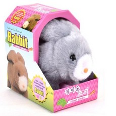 자미나 귀여운 토끼 작동 인형, 그레이, 1개