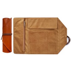 컨트롤9 오리진L 두루마리 롤필통 파우치 가죽 롤케이스, 체스트넛브라운