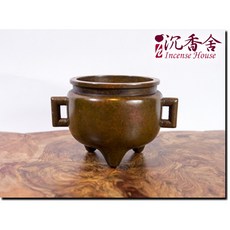 沉香舍 Incense House 收藏級仿古作舊銅爐 方耳三足薰爐 蘇州銅爐工藝, 1個