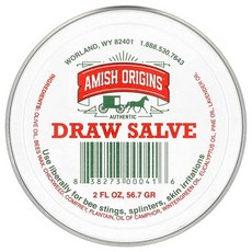 Amish Origins 드로 연고 56.7g(2fl oz) AMI-00041, Amish Origins, Draw Salve, 2 f, 1개, 59.147ml