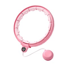 프리미엄 스마트 훌라후프 좁은 공간 운동 무소음 다이어트 기구 실내 복부 복근 횟수 카운팅 허리 뱃살 지압 떨어지지 않는 훌라우프 후라후프, R99700P(핑크L, 1개
