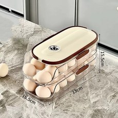 多層雞蛋計時器滑動冰箱側儲物架 手持雞蛋收納盒, 1個, 雙排2層