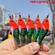 메가바이트 메가탄 50 미니 케이무라 레이저 에기, 5개, 4.7g, #03 워터멜론